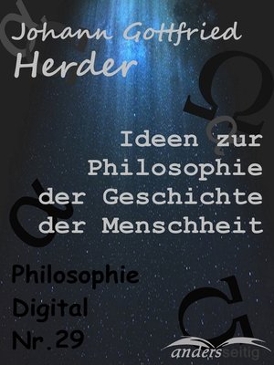 cover image of Ideen zur Philosophie der Geschichte der Menschheit